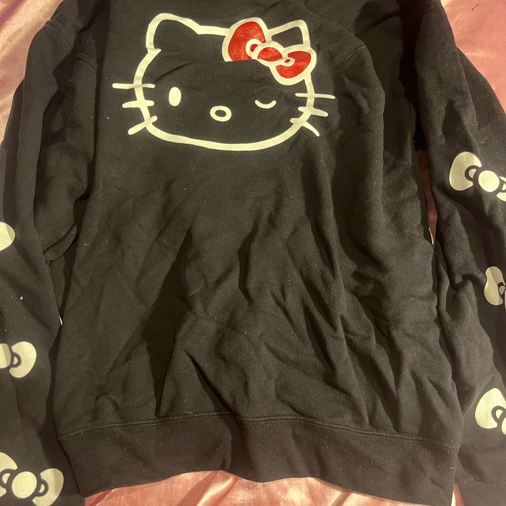 Hello Kitty Black Sweatshirt with Red Bow